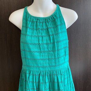 LOFT Turquoise Eyelet Dress